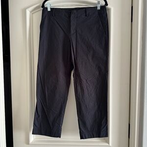 Jarbo Flat Front Stretch Crop Chino Pants - Black - Size 36 (approx size 8-10)